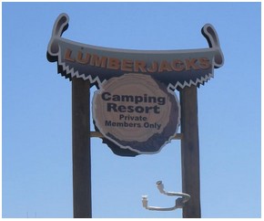 entrance to Lumberjacks Gay Campground in Georgia